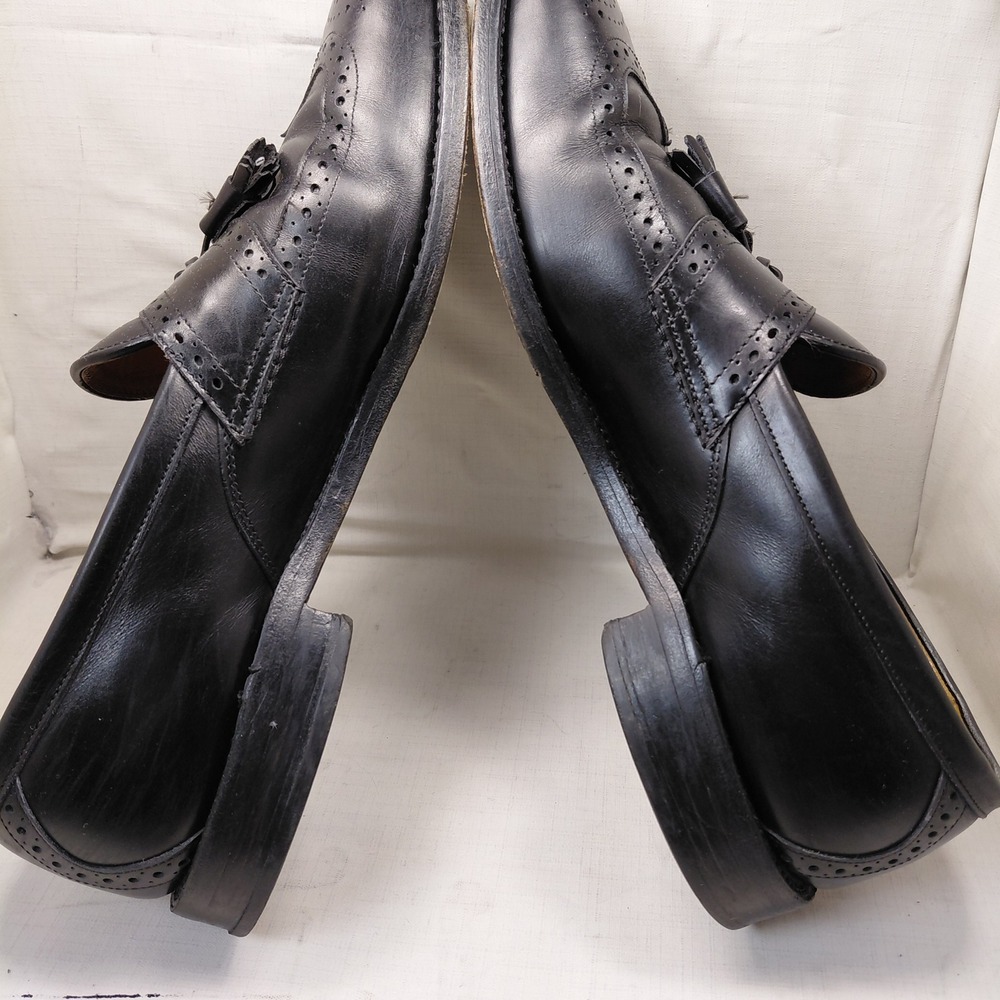 Allen Edmonds Chambray Mens 11 B Black Leather Tassel Wingtip Loafers 6204 - Picture 10 of 15